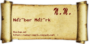 Néber Márk névjegykártya